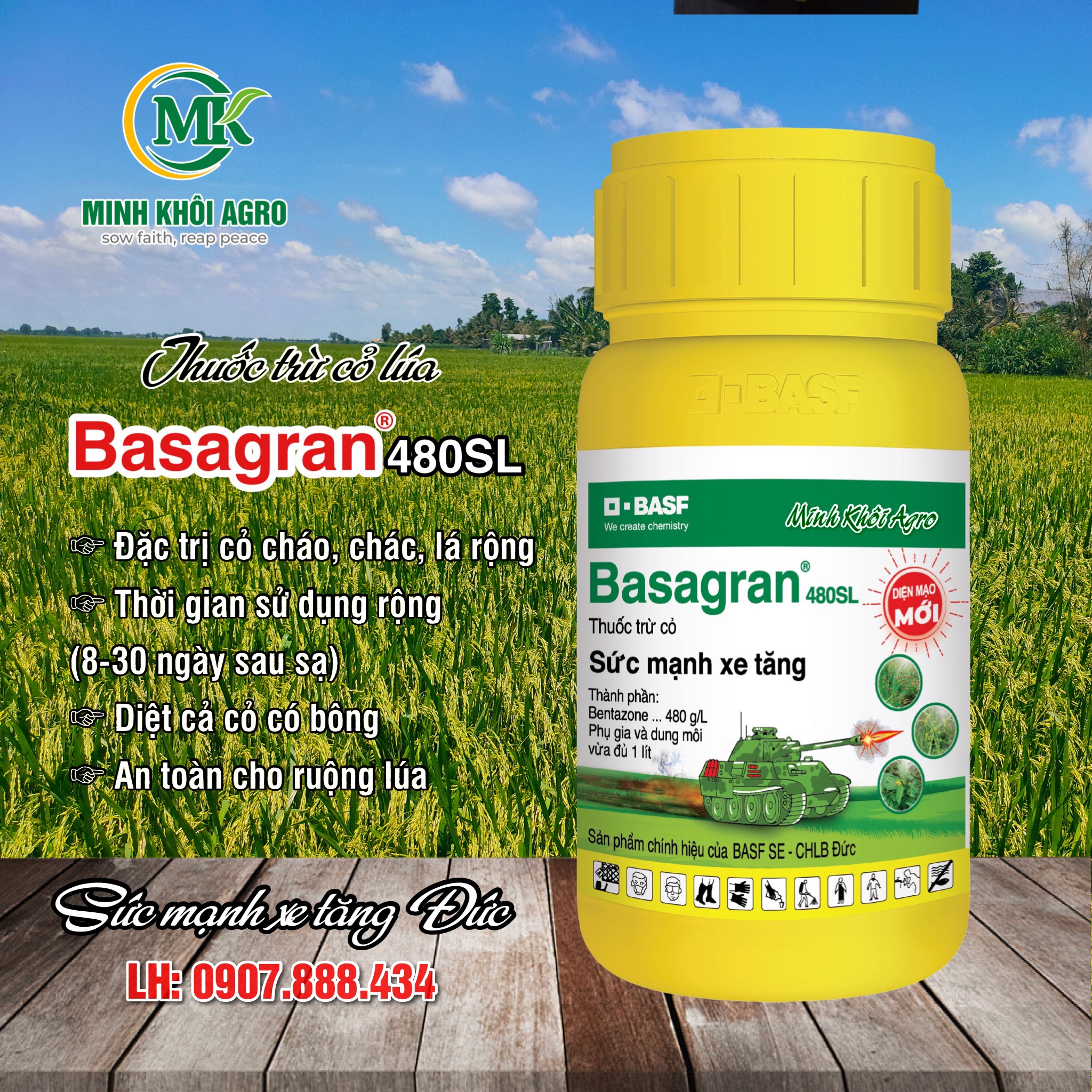 Thuốc trừ cỏ Basagran 480SL - Chai 250ml